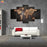 Black World Map Panel on Canvas