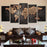 Black World Map Panel on Canvas