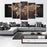 Black World Map Panel on Canvas
